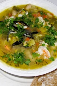 bowl of seafood soup