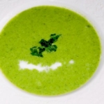 bowl of pea and leek soup