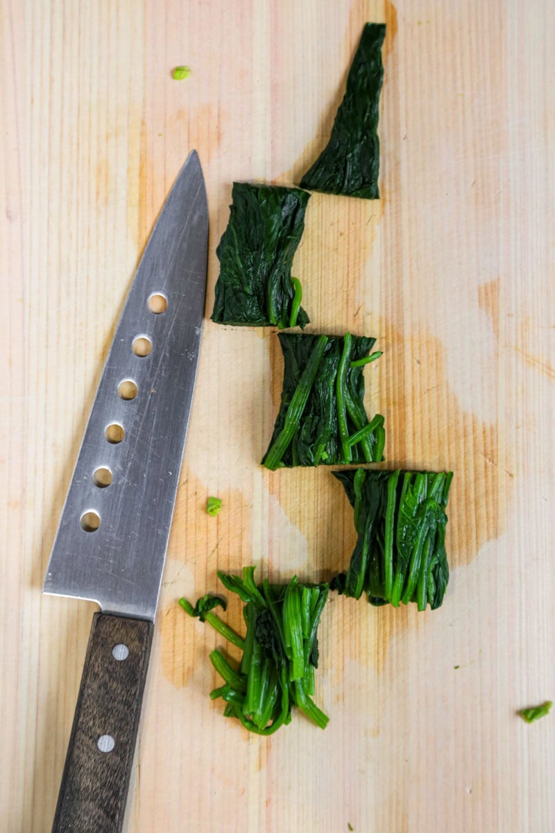 chopped boiled spinach
