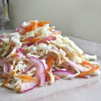 Plate of cabbage slaw