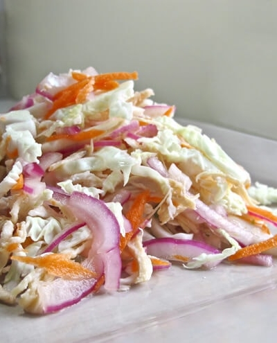 Plate of cabbage slaw