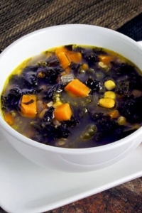 bowl of kale and potato soup