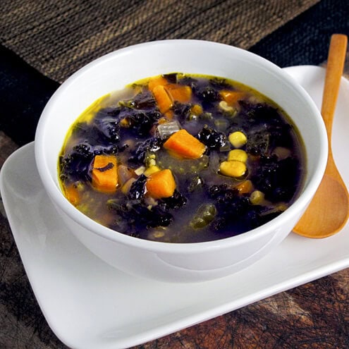 Kale and sweet potato soup