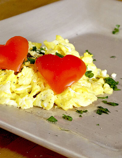 plate of scrambled eggs