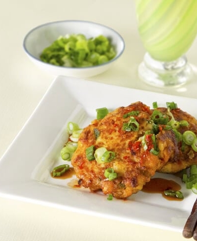 salmon and scallion fish cakes