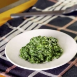 creamed spinach on a plate