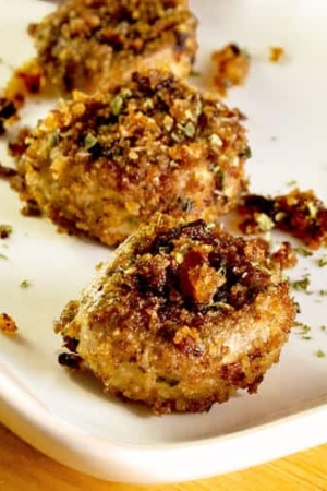 mushrooms with breadcrumbs and butter