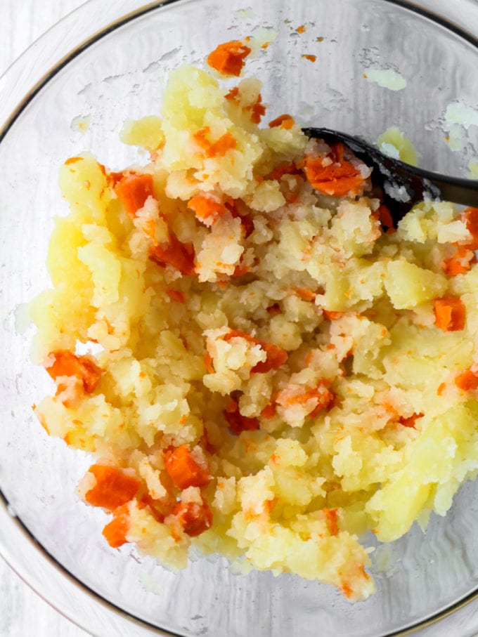 potato and carrots mashed