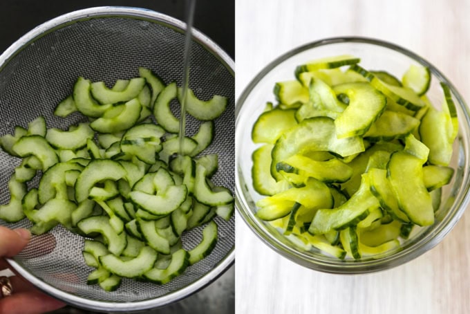 cucumber drained and squeezed