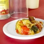 vegetarian ratatouille with zucchini tomatoes and eggplant