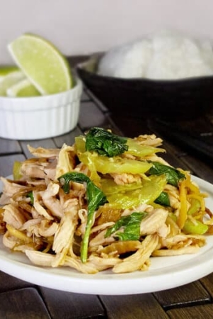 Thai basil and chicken with fish sauce and celery
