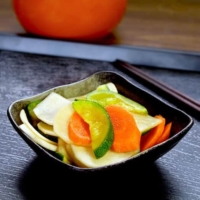 Japanese pickles tsukemono carrot zucchini