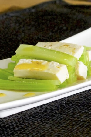 celery with silken tofu and spicy chili oil