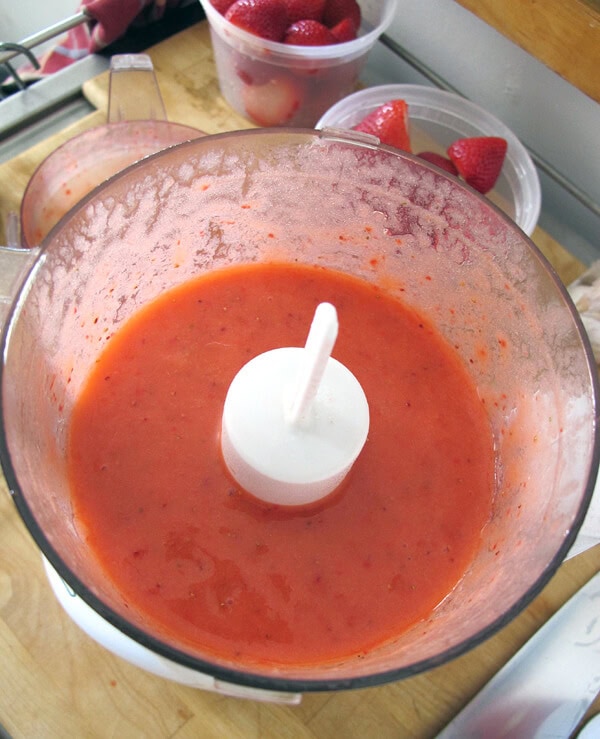 blended strawberries