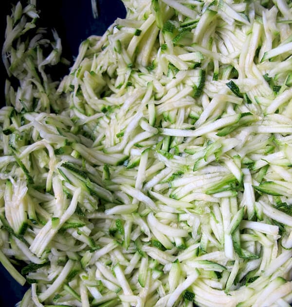 grated raw zucchini