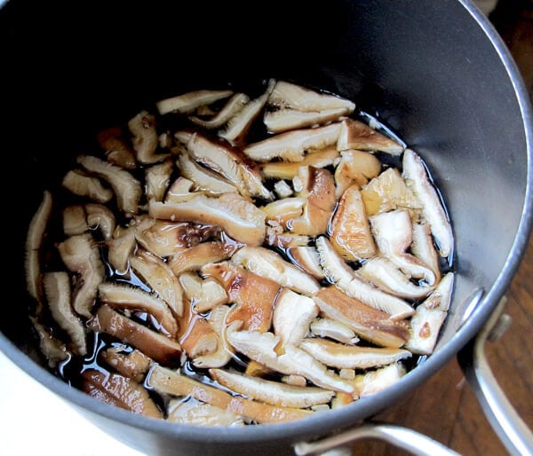 mushroom sauce in pot