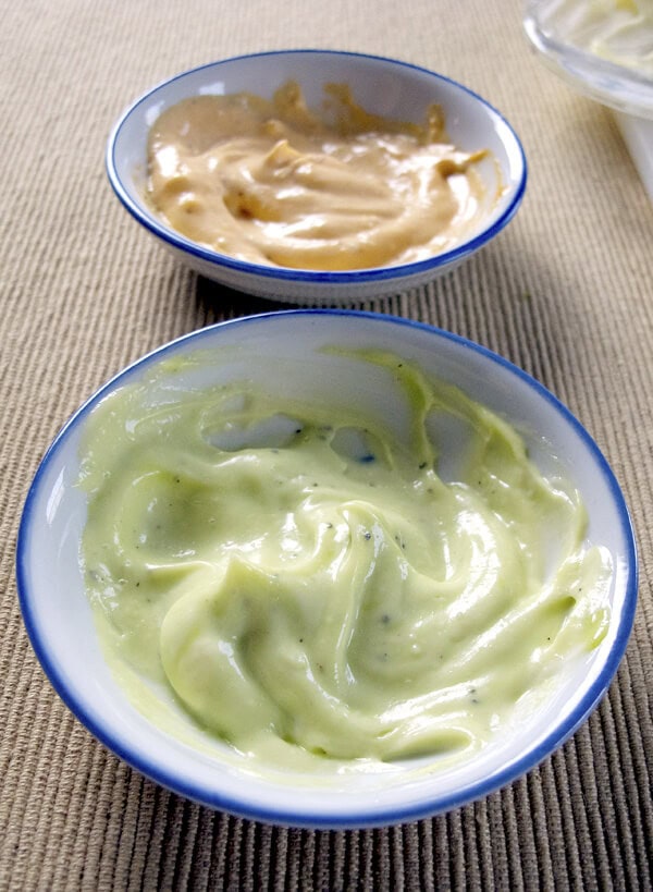 wasabi mayonnaise and sri racha