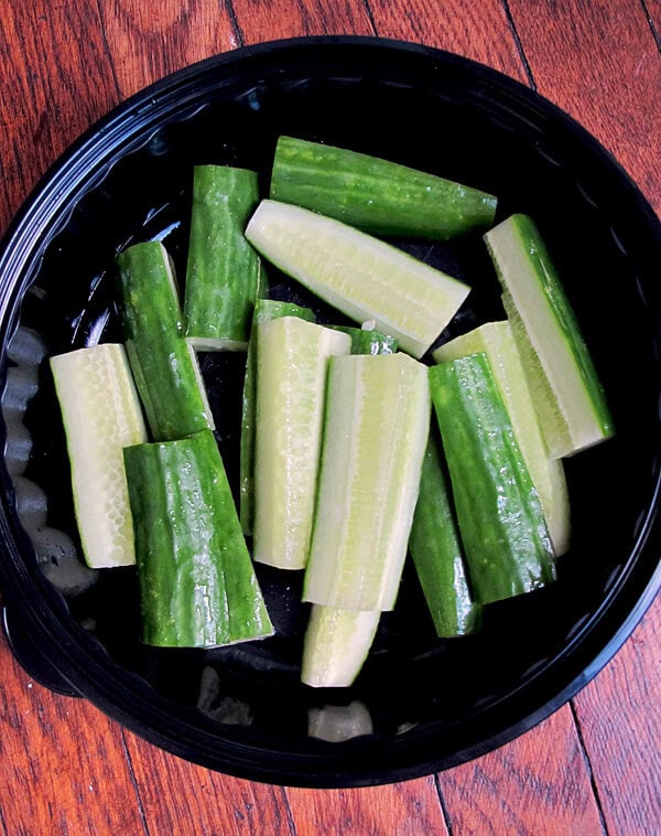 Sliced English cucumber