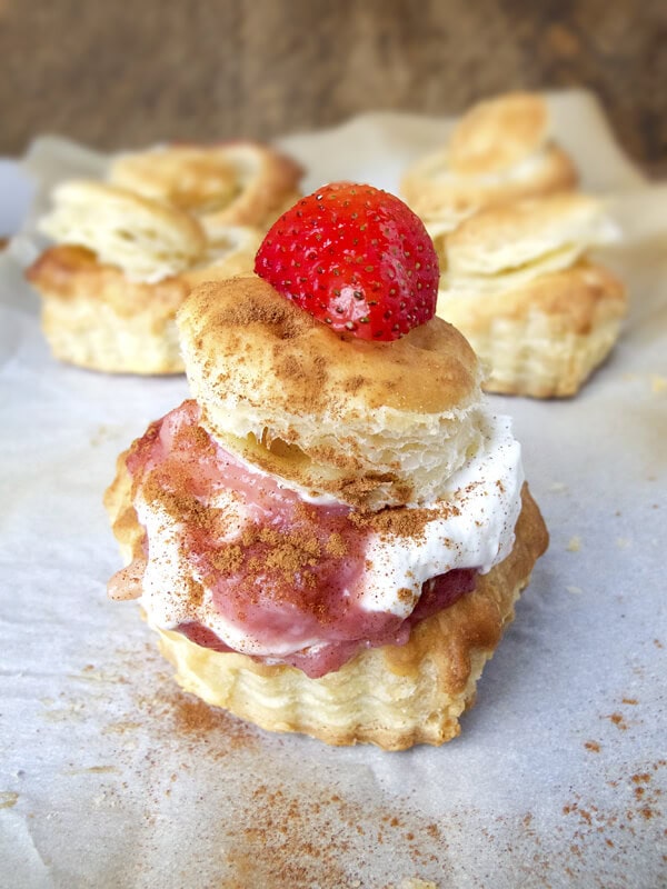 Strawberry banana puff shells