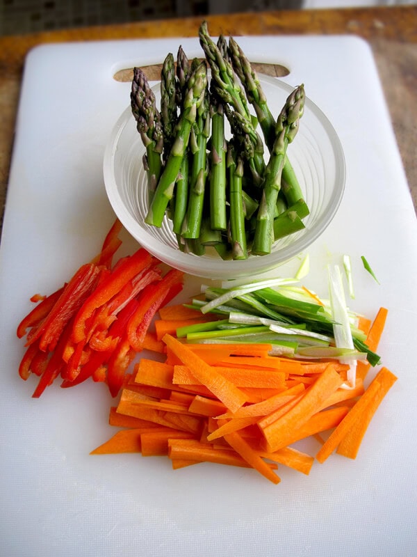 chopped veggies