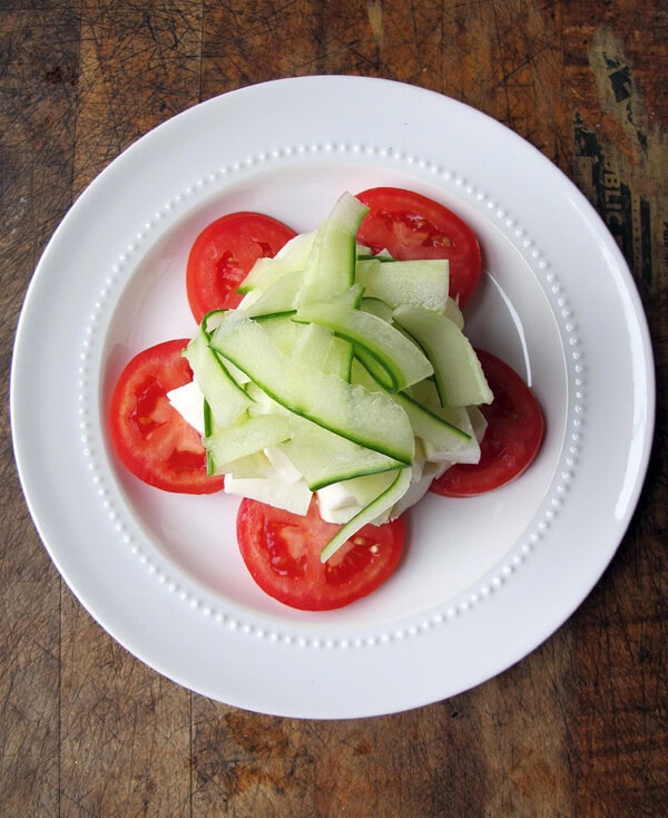 tomato mozz cuke