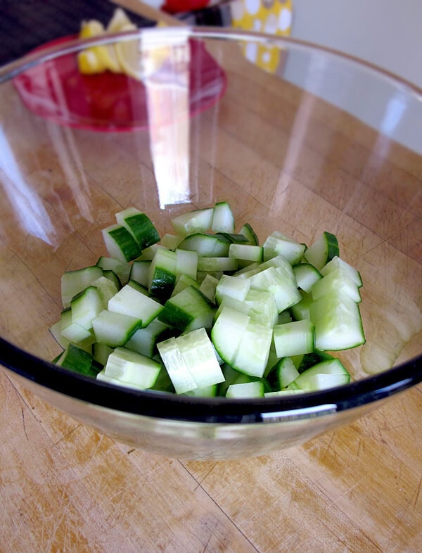 chopped cucumber