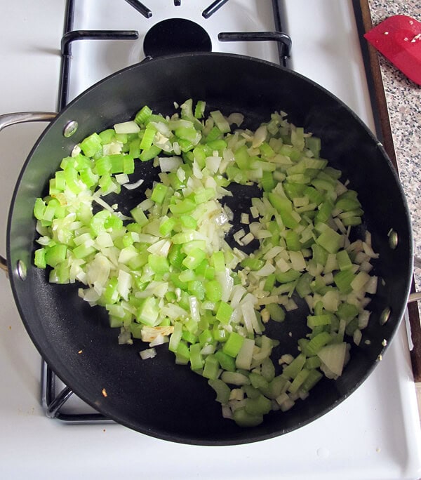 veggies frying