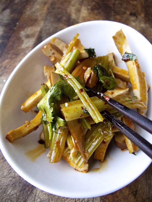 Smoked Tofu with Asian Celery at Szechuan Gourmet