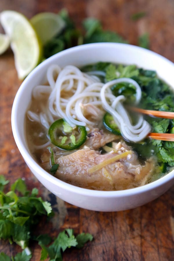 This is a quick, easy and VERY tasty recipe for chicken pho made with leftover roasted chicken. Ready in 20 minutes - the best!