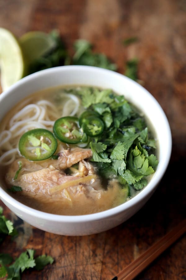 This is a quick, easy and VERY tasty recipe for chicken pho made with leftover roasted chicken. Ready in 20 minutes - the best!