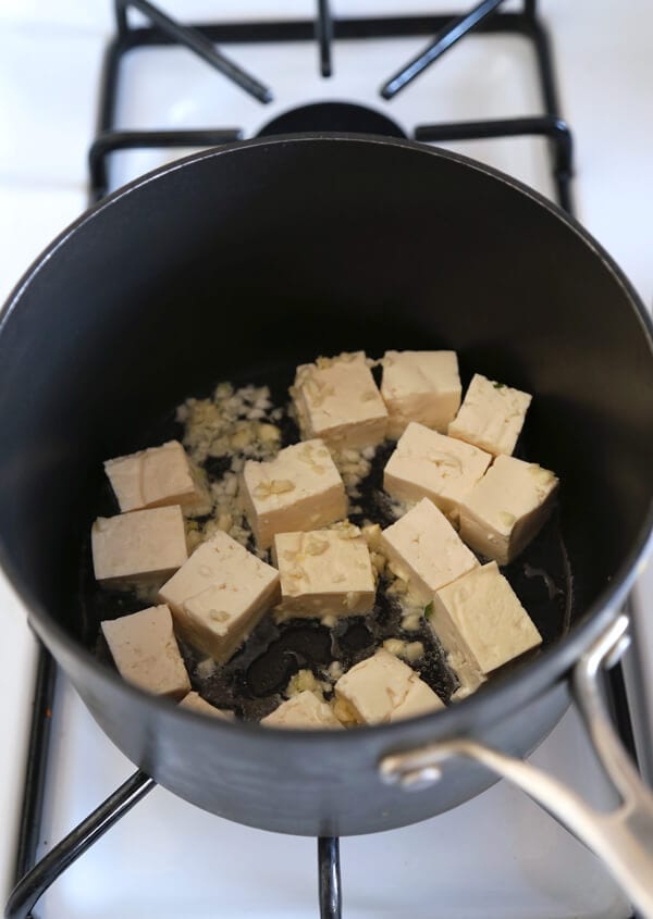 tofu frying