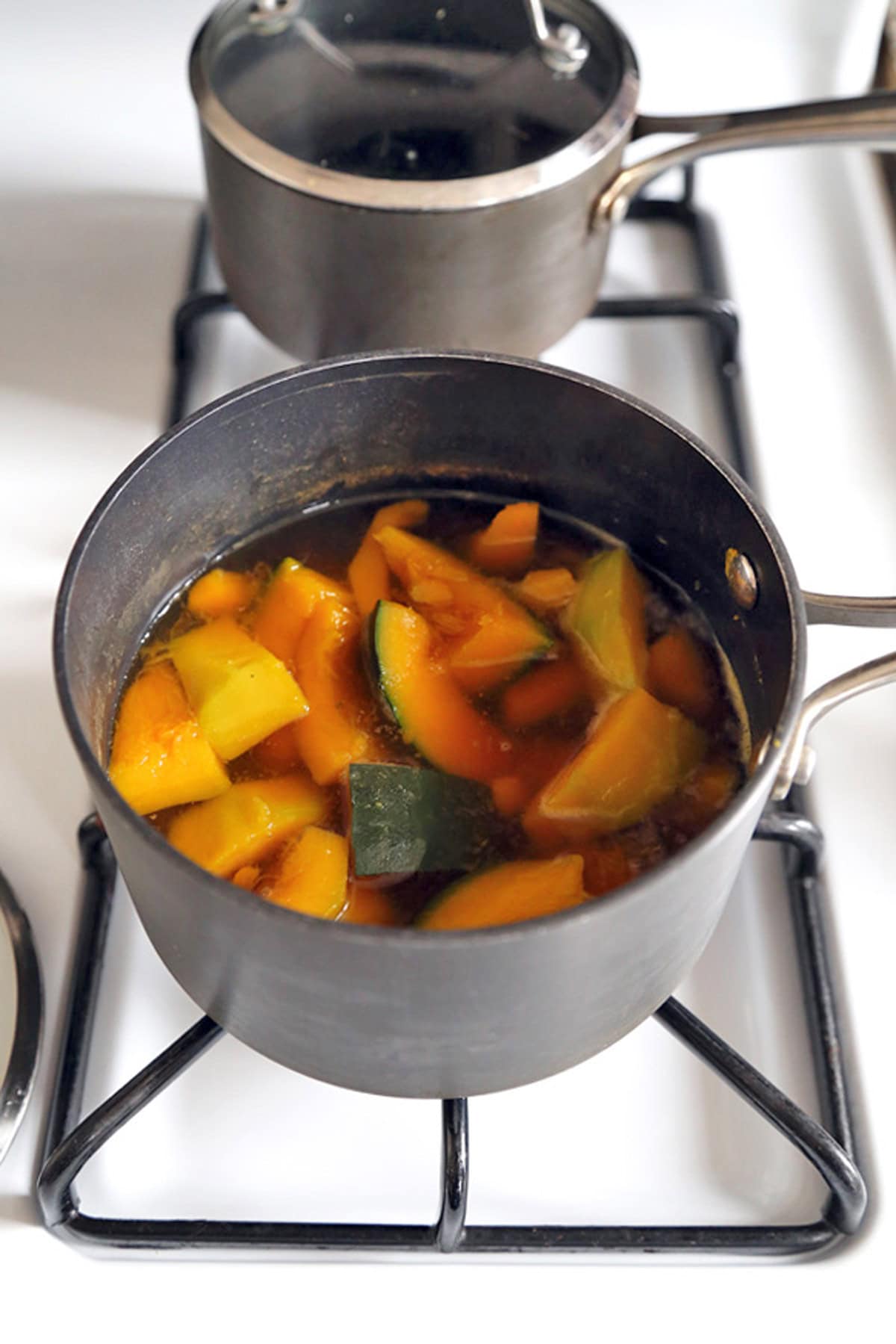 cooked kabocha in broth