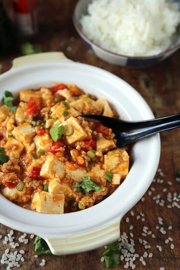 Mabodon (tofu and ground pork in spicy sauce)