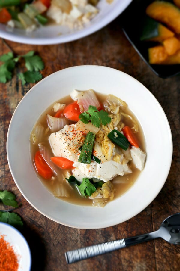 bean curd vegetable soup