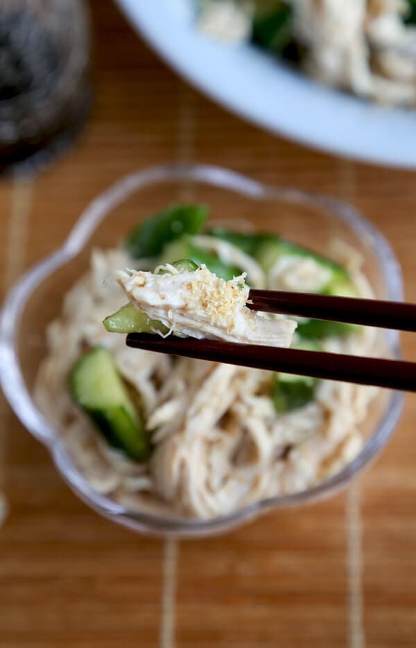 Cold cucumber sesame chicken salad