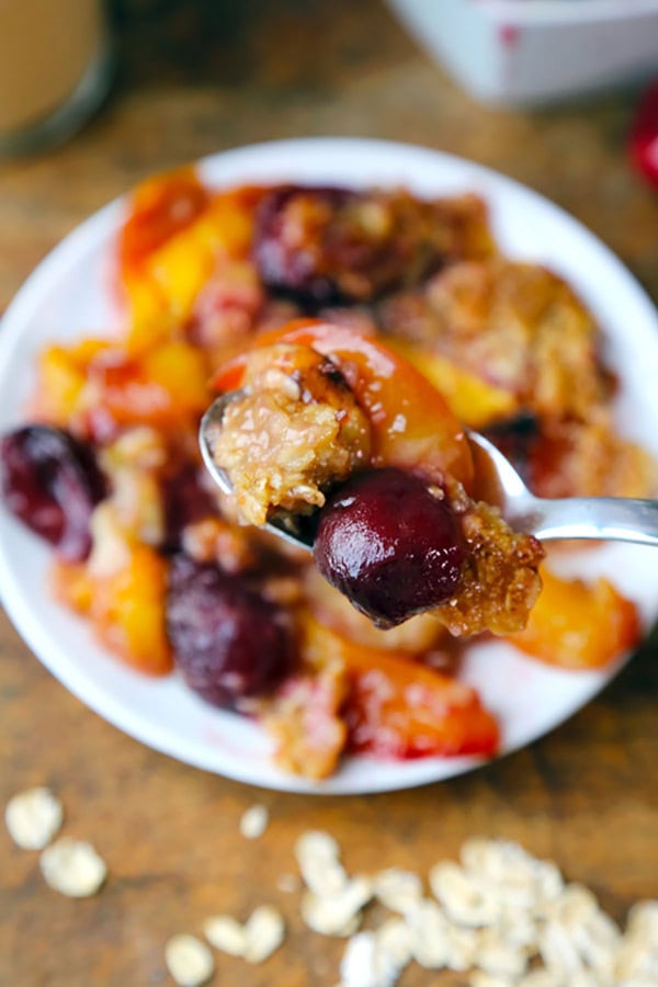 Cherry Crumble with Nectarines and Bananas Pickled Plum