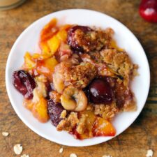 Nectarine and Cherry Crumble