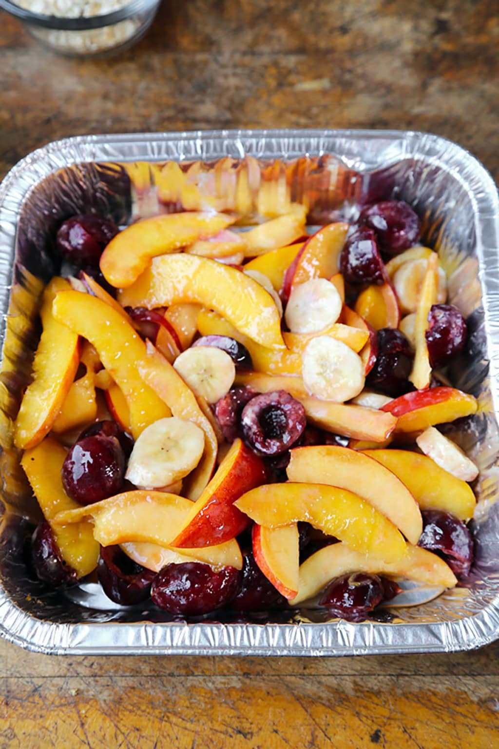 Cherry Crumble with Nectarines and Bananas Pickled Plum