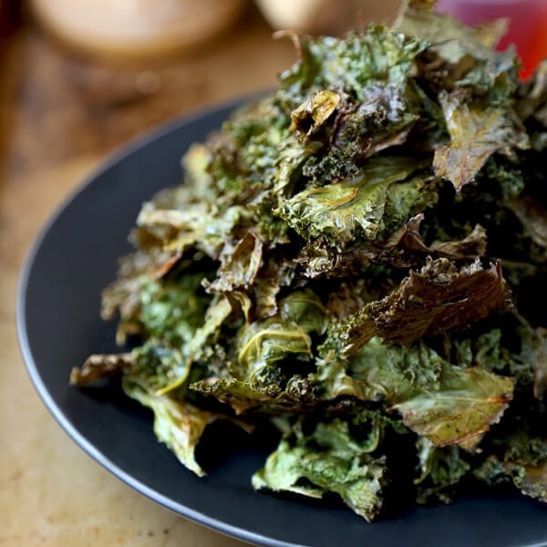 Baked Kale Chips Pickled Plum