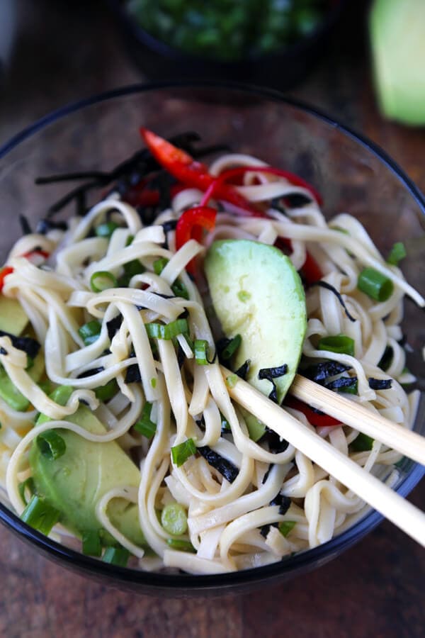 egg noodles tossed in ponzu sauce