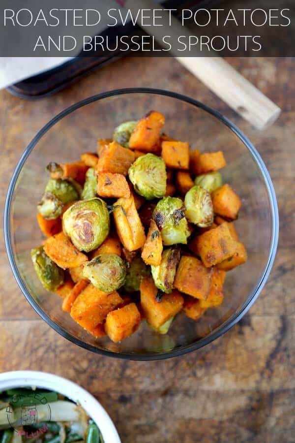 oven roasted sweet potatoes brussels sprouts