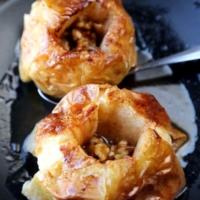 Baked Apples with Walnuts and Cider