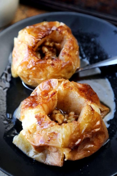 Baked Apples with Walnuts and Cider