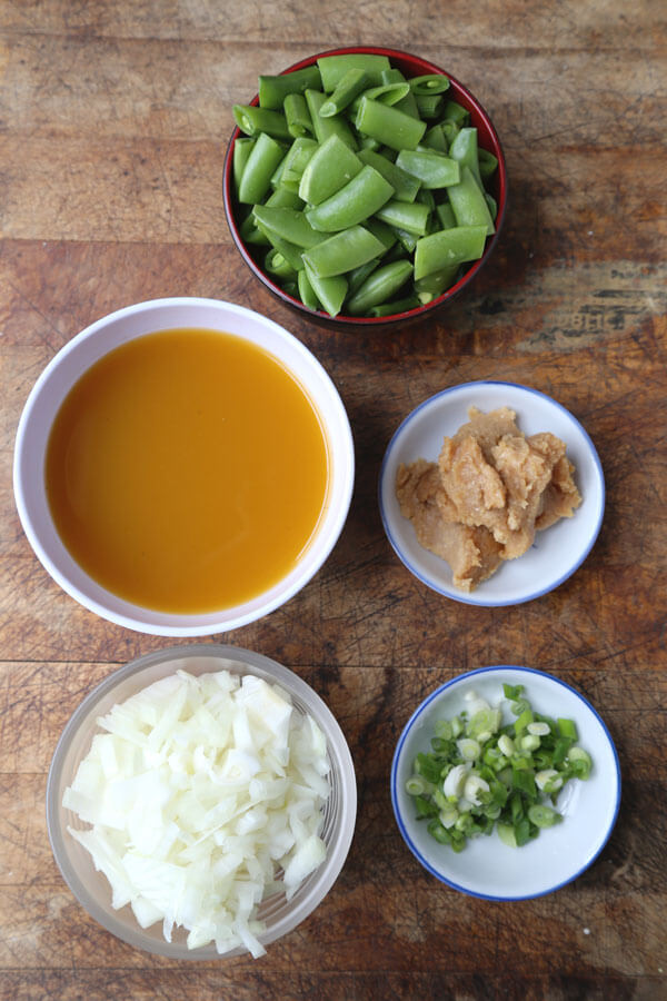 Sugar Snap Pea Soup with Miso