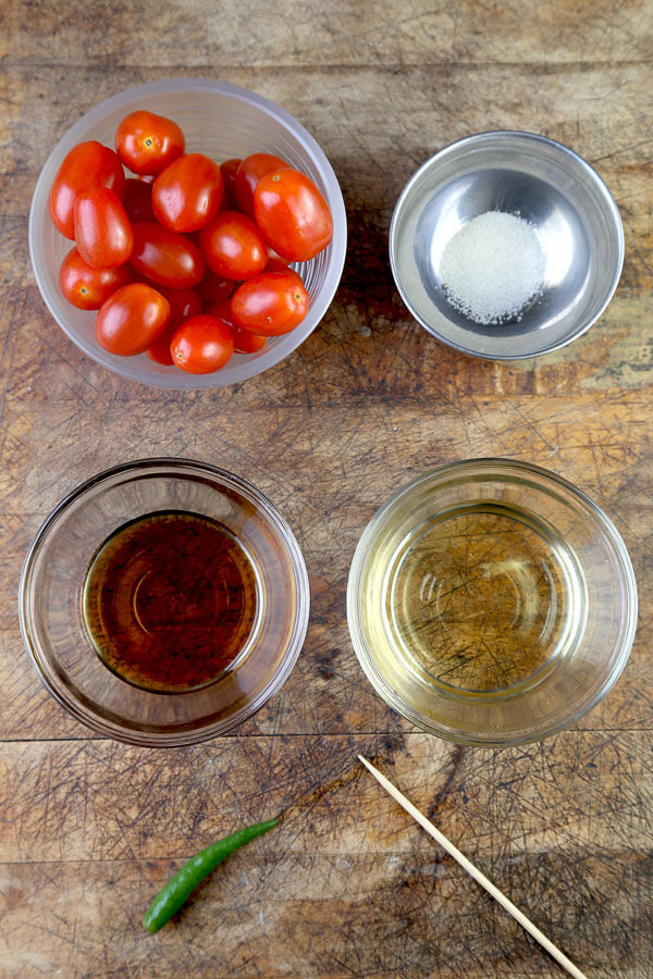 Pickled Cherry Tomatoes (Thai Style)