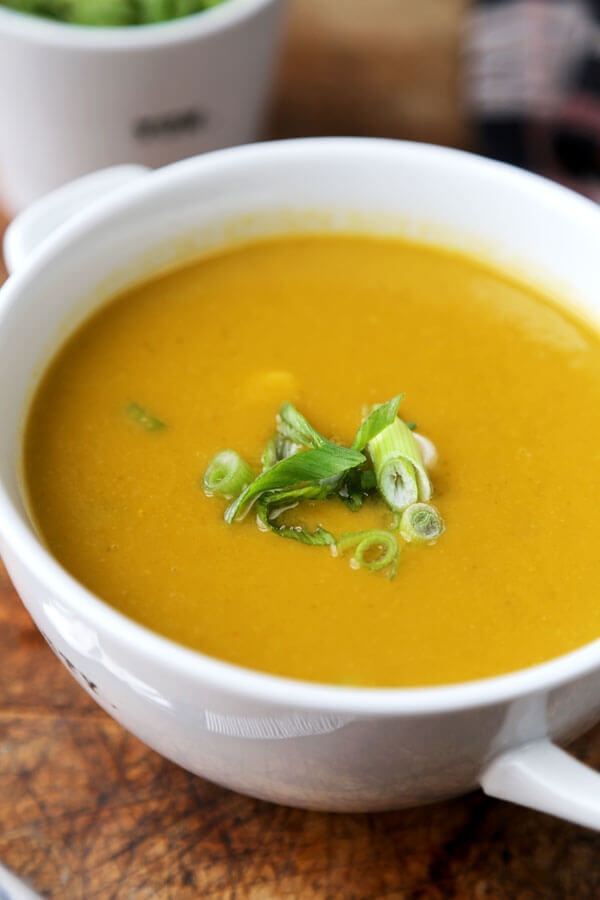 Skinny Sugar Snap Pea Soup with Miso