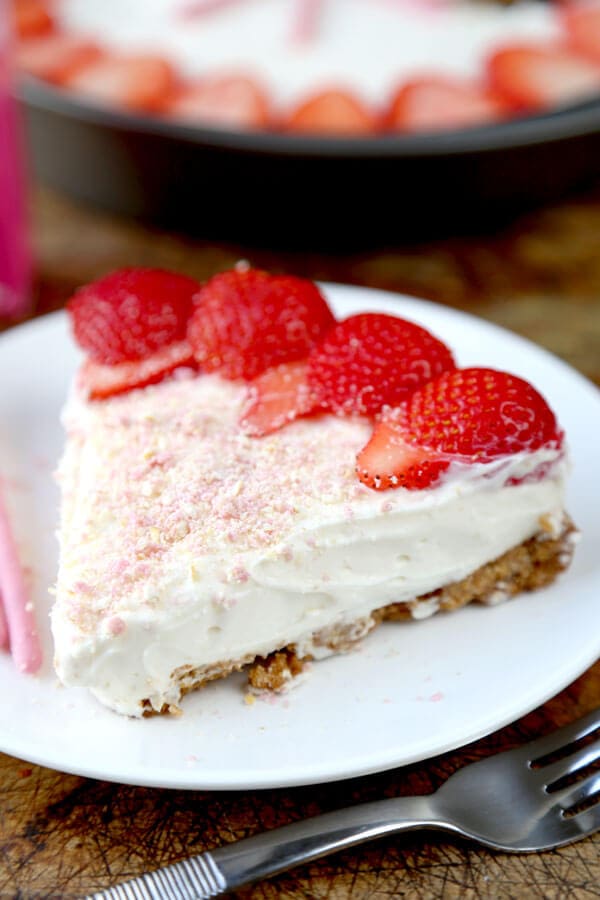 Strawberry Pocky Cheesecake Recipe | Pickled Plum