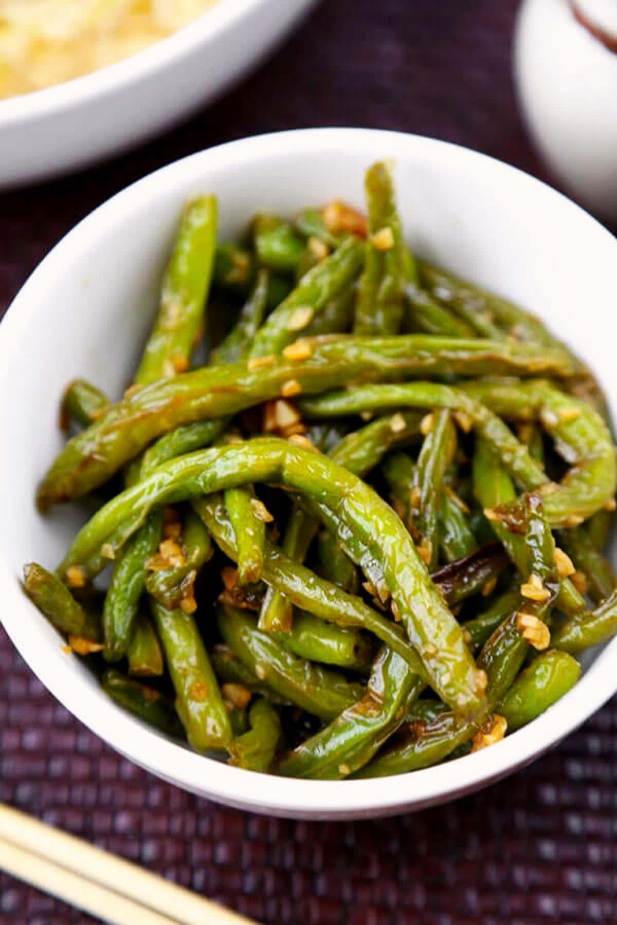 Chinese green beans with garlic sauce