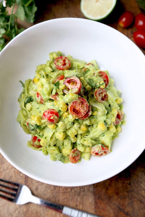 Daikon Noodles with Creamy Avocado Sauce