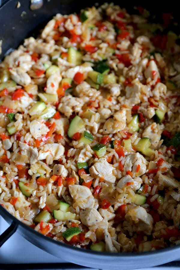 One Pan Szechuan Chicken Fried Rice